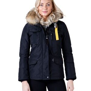 NWT! Parajumpers Denali Down and Fur Jacket in Bush Green